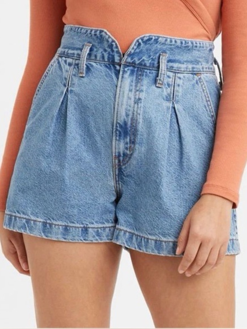 Levi's Light Blue High-Waist Denim Jean Shorts